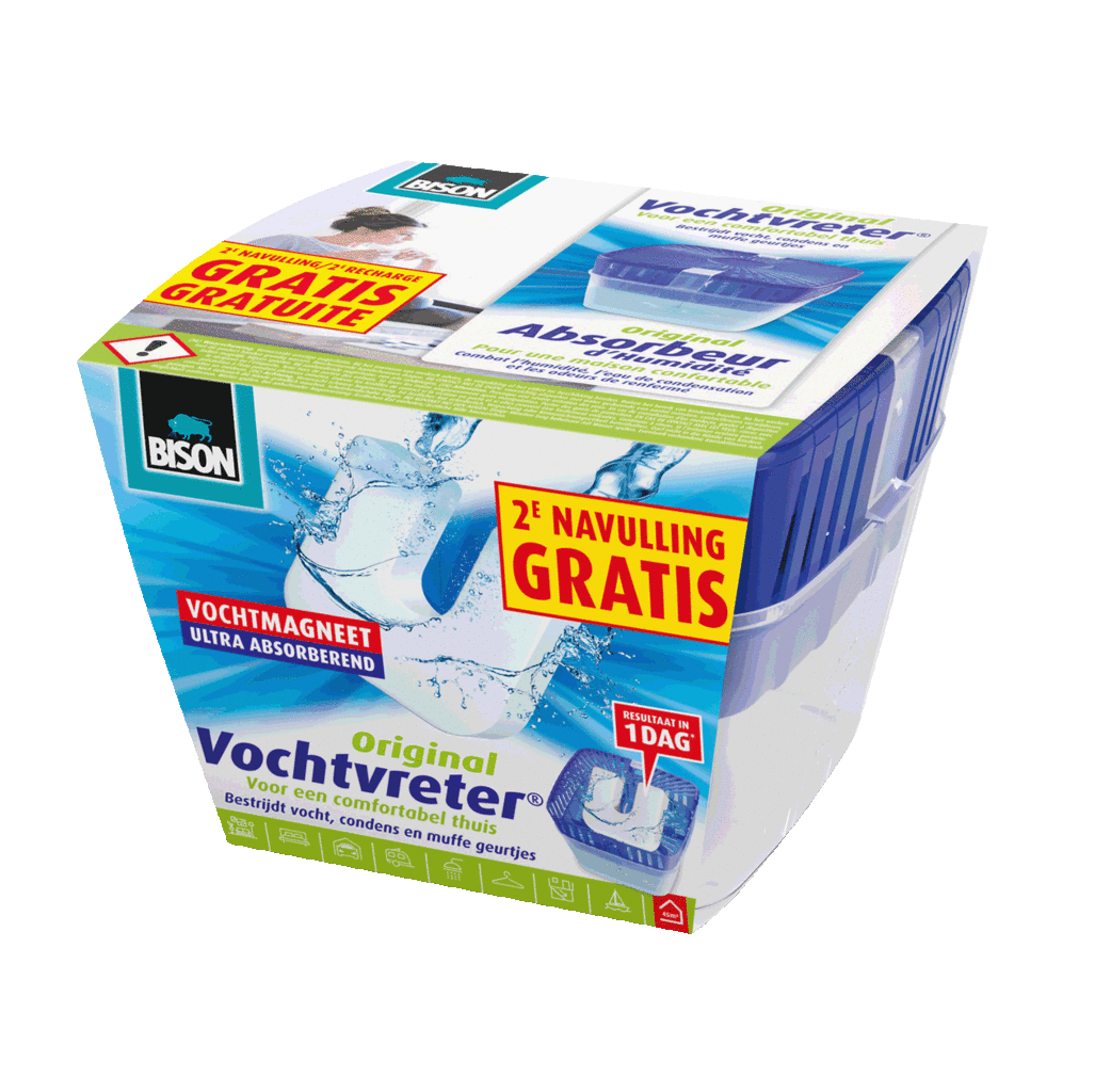 Bison Bison Vochtvreter® Original apparaat 450 gram + gratis vochtmagneet navulling - 6313243