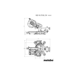 Metabo Metabo KGS 18 LTX BL 216 accu afkortzaag - Ø216 mm - 1x 18V, 4.0 Ah accu + lader - 614216920 - 8