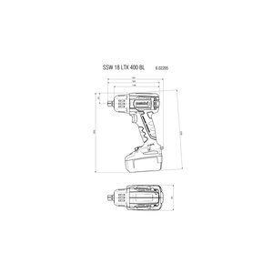 Metabo Metabo SSW 18 LTX 400 BL accu slagschroevendraaier/- slagmoersleutel body - 18V - 400/620 Nm - koolborstelloos - Metabox 145 - 602205840 - 1