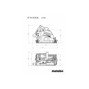 Metabo Metabo KT 18 LTX 66 BL accu invalcirkelzaag body - 18V - Ø216 mm - koolborstelloos - metabox 340 - 601866840 - 3