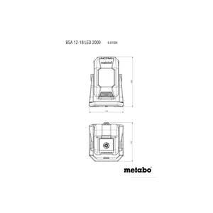 Metabo Metabo BSA 12-18 LED 2000 accu bouwlamp body - 12-18V - 2000 lumen - 601504850 - 2