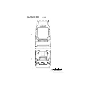 Metabo Metabo BSA 18 LED 4000 accu bouwlamp body - 18V - 4000 lumen - 601505850 - 2
