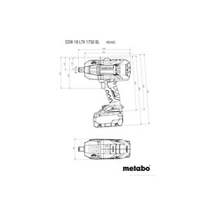 Metabo Metabo SSW 18 LTX 1750 BL accu slagschroevendraaier/- slagmoersleutel body - 18V - 1750/2100 Nm - koolborstelloos - Metabox 145 L - 602402840 - 1