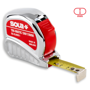 Sola Sola TRI-MATIC TM 10 Rolbandmaat - 10 meter x 25 mm - stalen band - 50023501