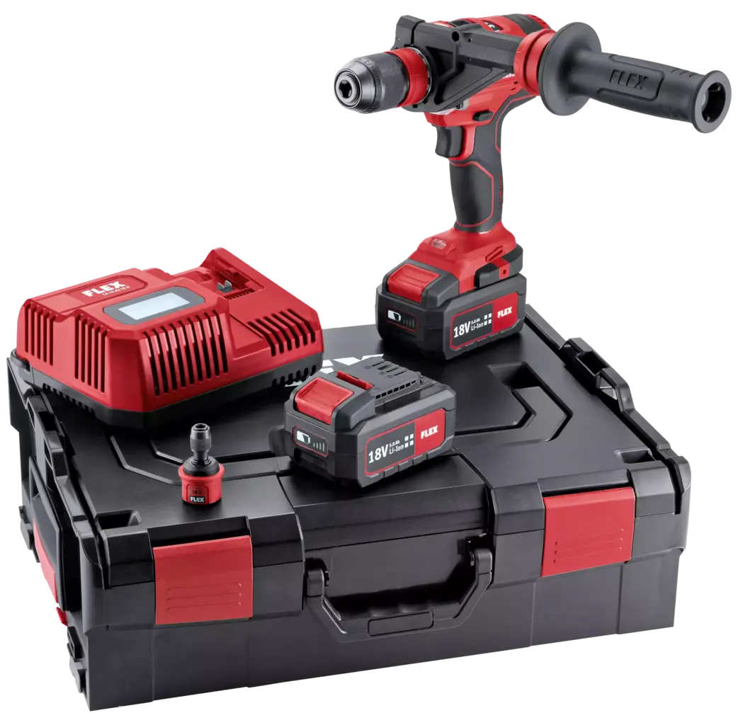 Flex powertools Flex DD 4G 18.0-EC/5.0 Set Accu boor- schroefmachine - 2x 18V, 5.0 Ah - 4 snelheden - koolborstelloos - L-BOXX® - 482757