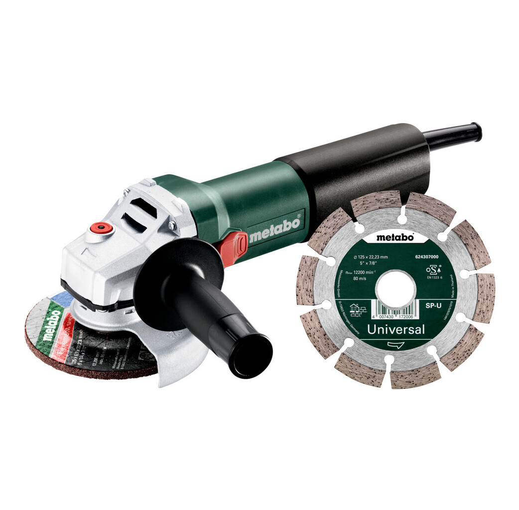 Metabo Metabo WQ 1100-125 SET haakse slijper - 1100W - Ø125 mm - 610035920