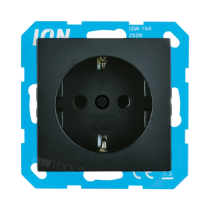 ION Industries ION Wandcontactdoos RA V1/J1 - Mat zwart - 10.100.020