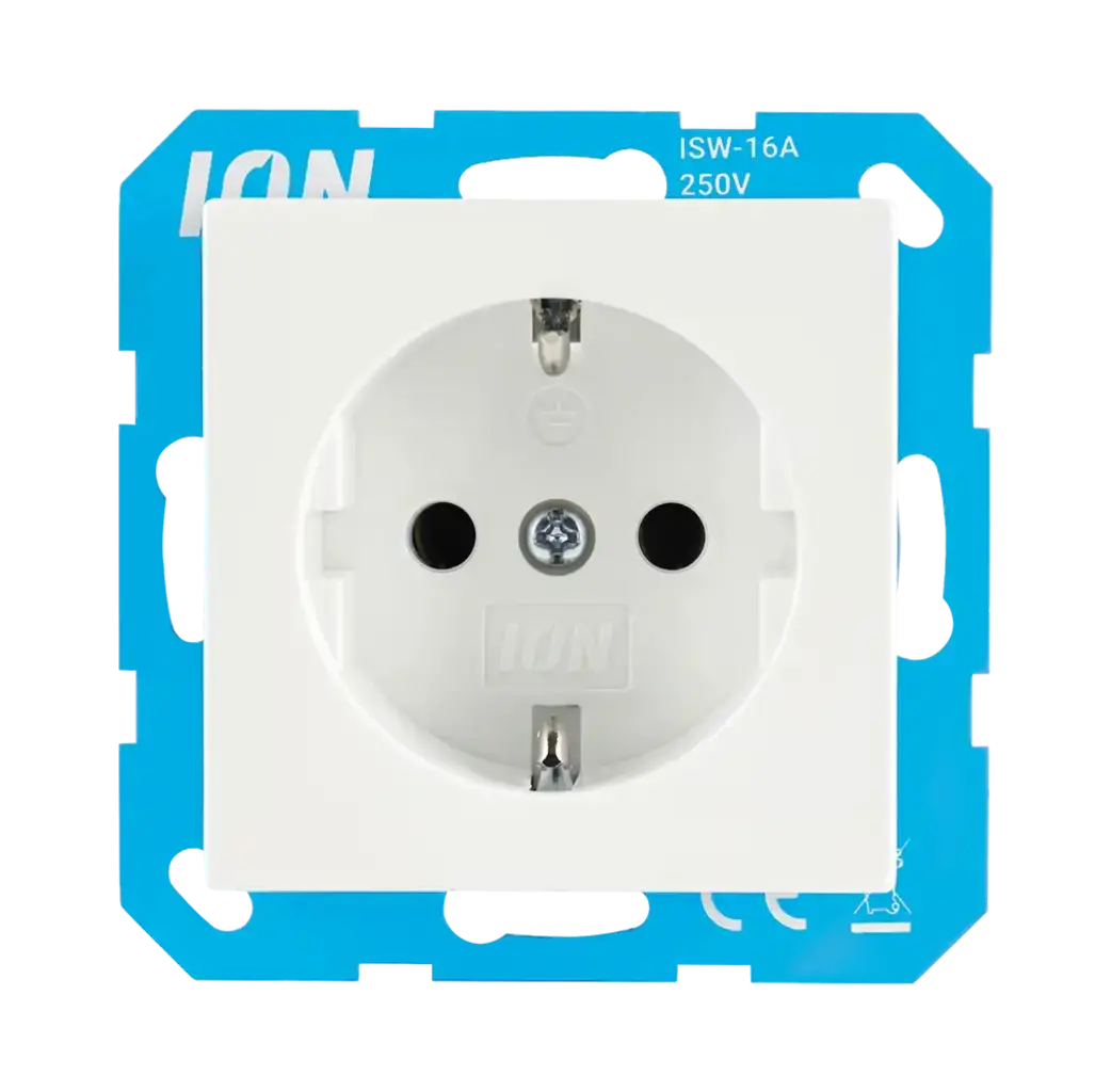 ION Industries ION Wandcontactdoos RA met aanraakbeveiliging V1/J1 - glans Alpin Wit - 10.300.214