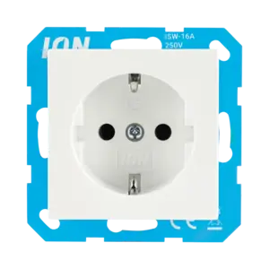 ION Industries ION Wandcontactdoos RA V1/J1 - glans Alpin Wit - 10.100.011