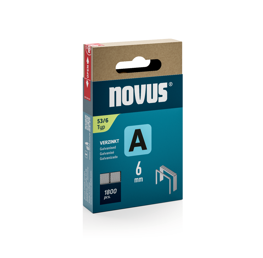 Novus Novus Fijne draadnieten - A type 53 - 6 mm - 1800 stuks - 042-0773