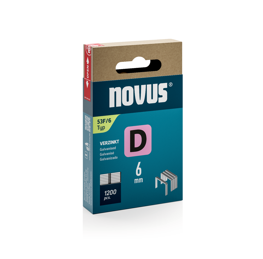 Novus Novus Platte draadnieten - D type 53F - 6 mm - 1200 stuks - 042-0788