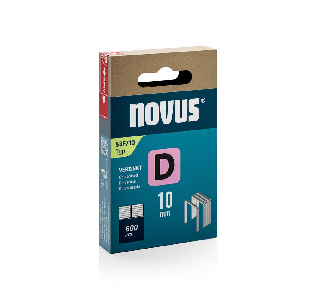 Novus Novus Platte draadnieten - D type 53F - 10 mm - 600 stuks - 042-0790