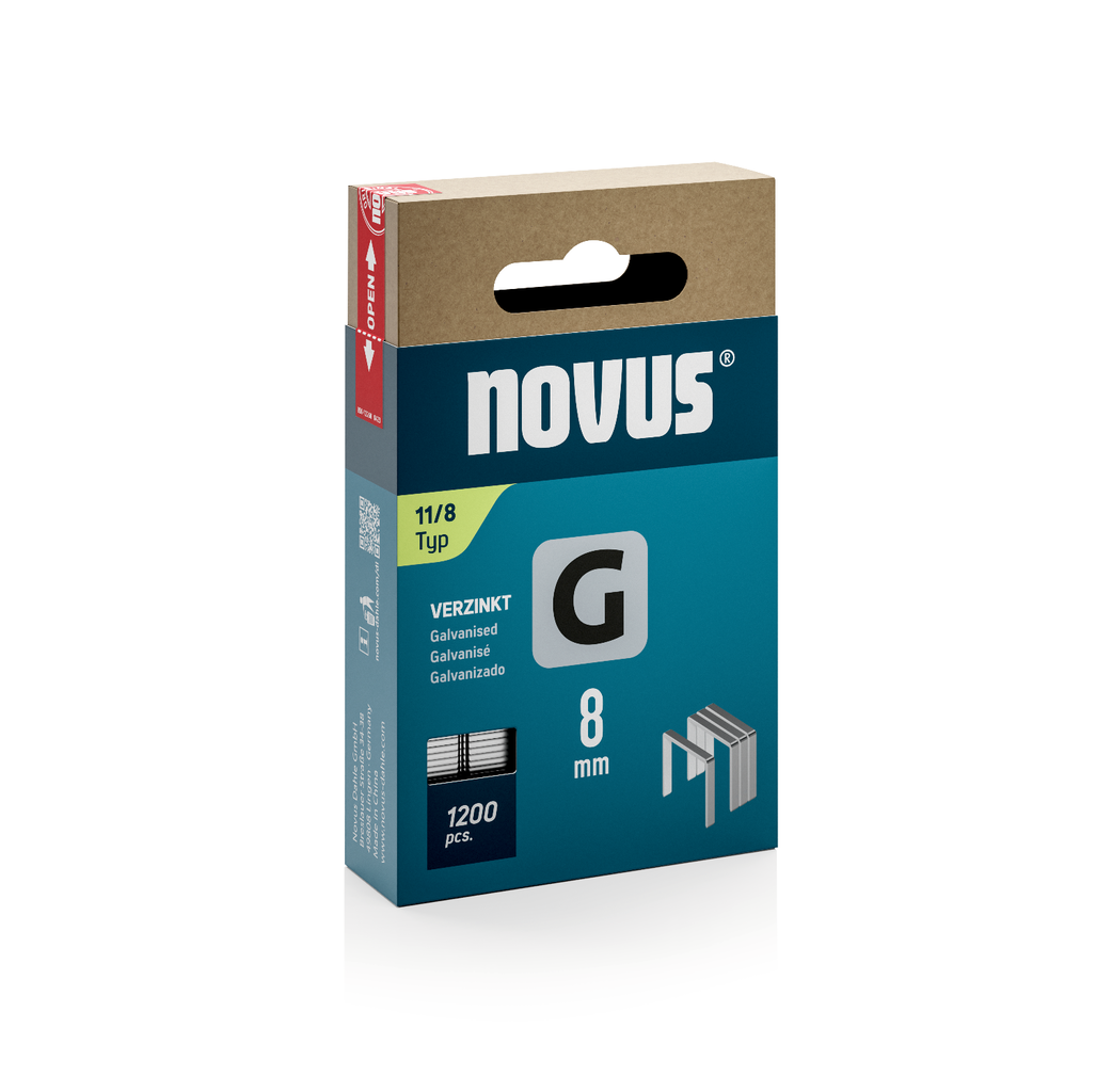 Novus Novus Platte draadnieten - G type 11 - 8 mm - 1200 stuks - 042-0796