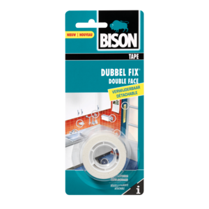 Bison Bison Dubbel Fix dubbelzijdige tape - 1,5 meter x 19 mm - wit - 6302408 - 0
