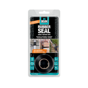 Bison Bison Rubber Seal Direct Repair tape - 3 meter x 25 mm - zwart - 6313103 - 0