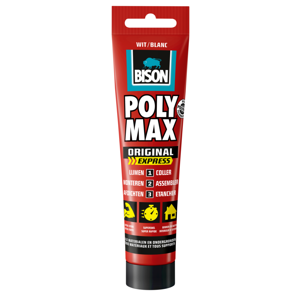 Bison Bison POLY MAX® Express montagekit - wit - 165 gram - tube - 6300464