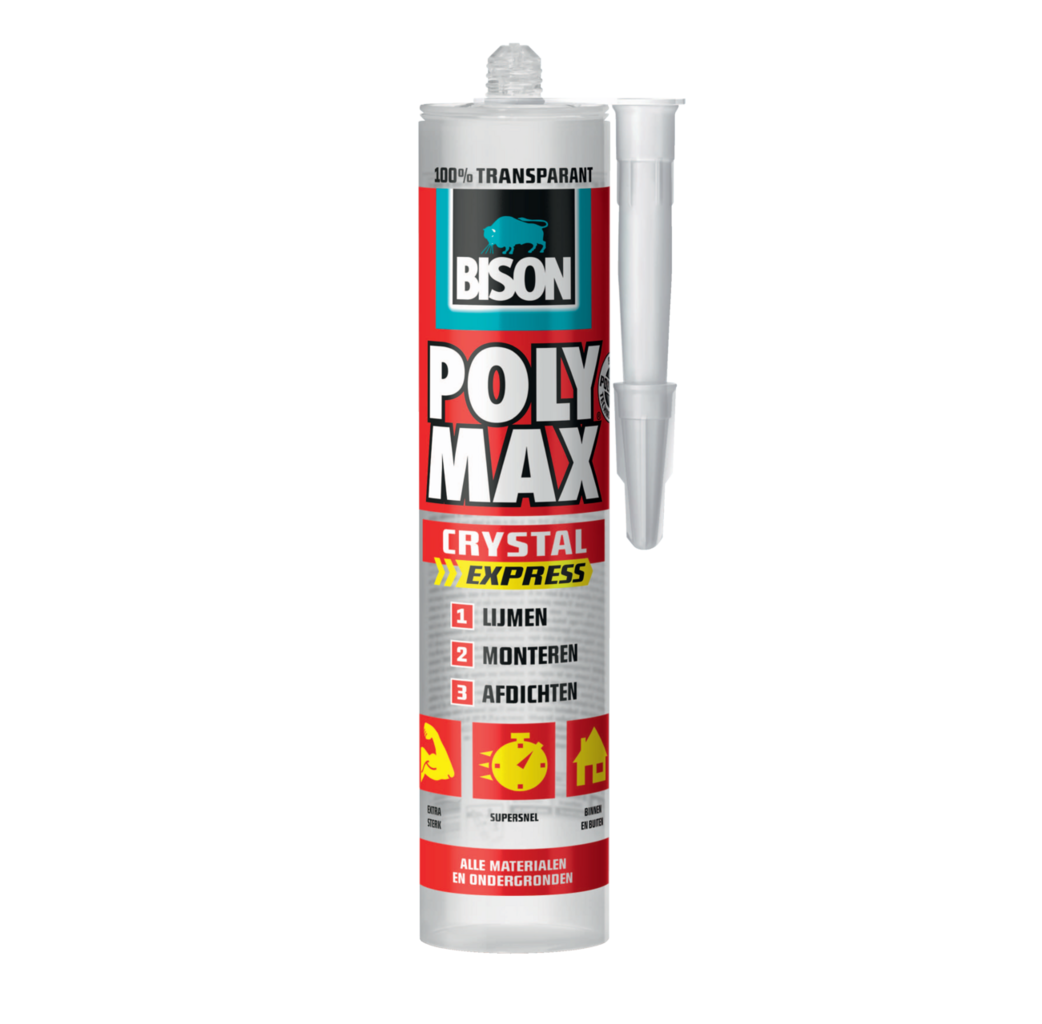 Bison Bison POLY MAX® Crystal Express montagekit - transparant - 300 gram - koker - 6307760