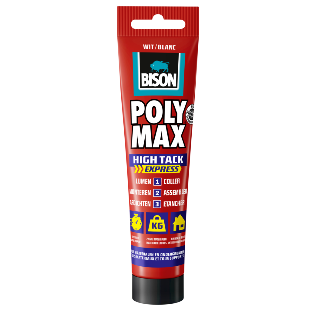 Bison Bison POLY MAX® High Tack Express - wit - 165 gram - tube - 6312640