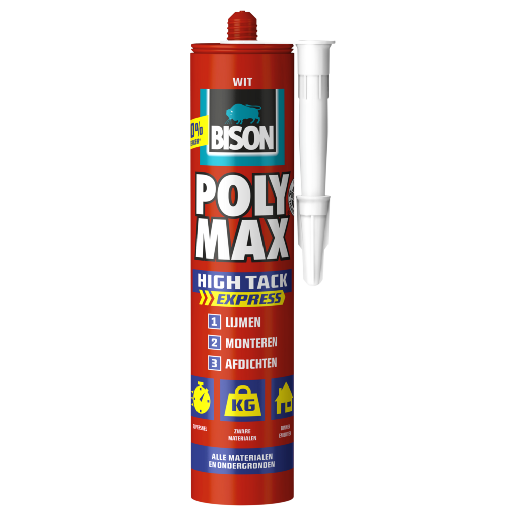 Bison Bison POLY MAX® High Tack Express - wit - 440 gram - koker - 6316015