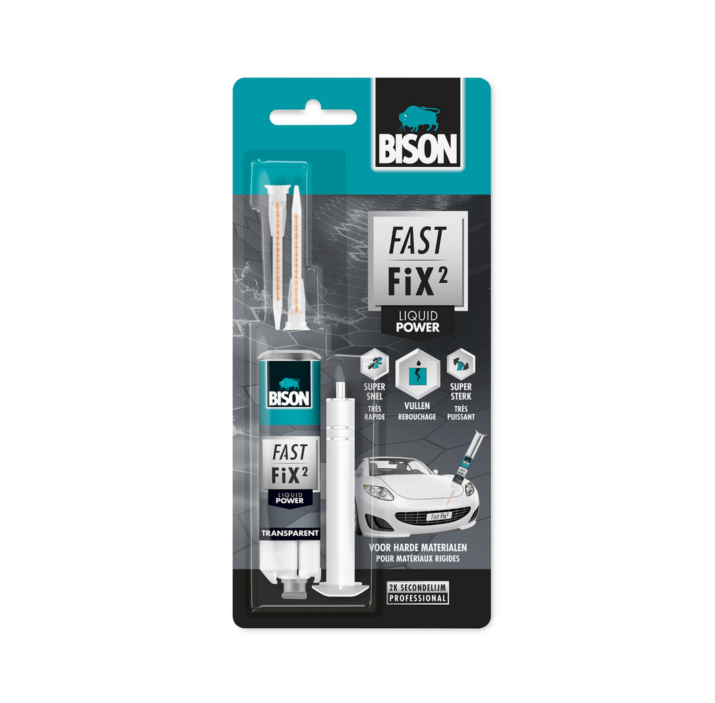 Bison Bison FAST FIX² Liquid Power 2-componenten reparatielijm - transparant - 10 gram - 7000668