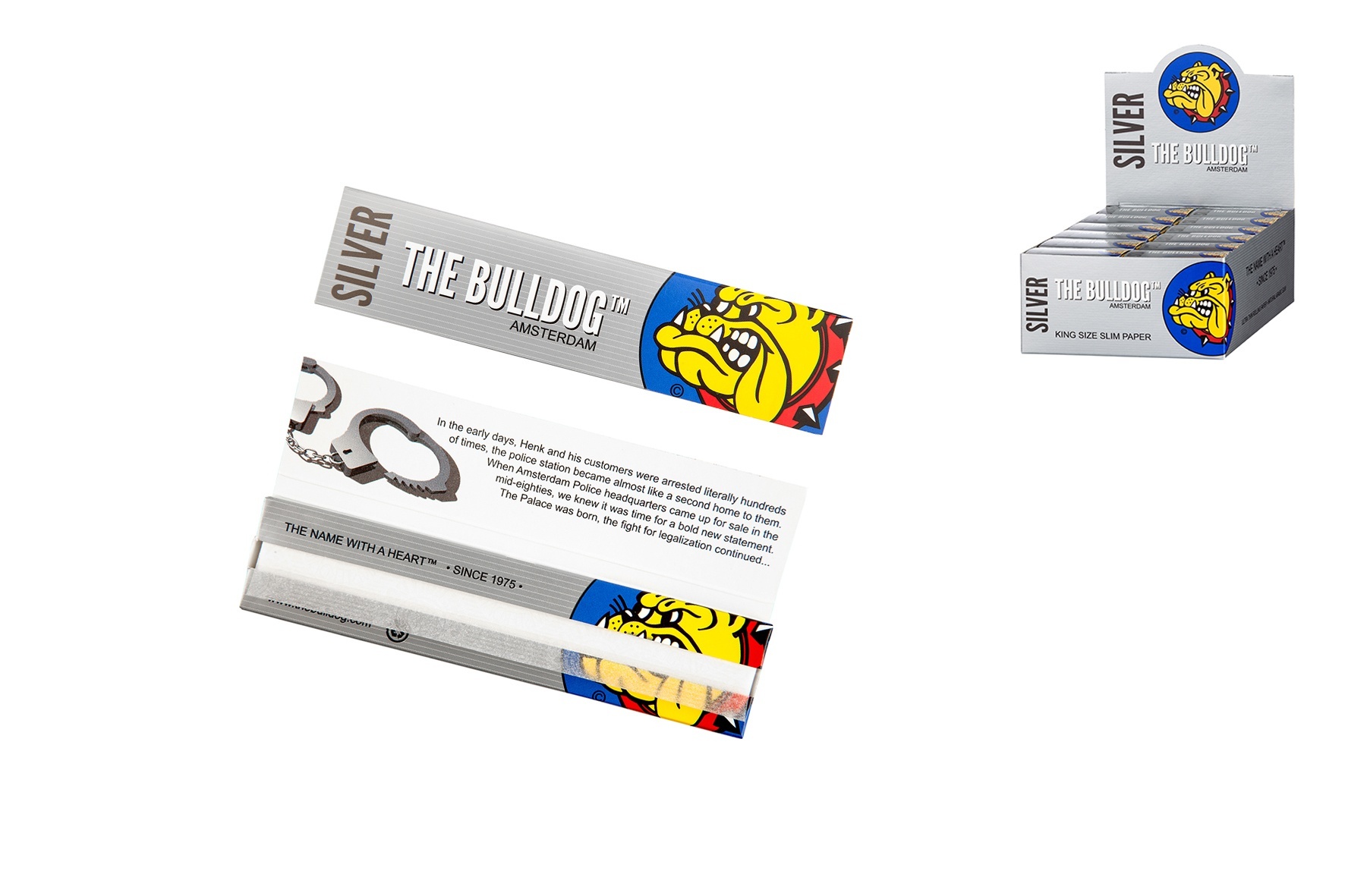 The Bulldog Lange vloei silver + Tip