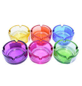 Glazen asbak rond-