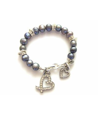 Bijou Gio Design™ Armband Creatie Zoetwater Parels - Grijs