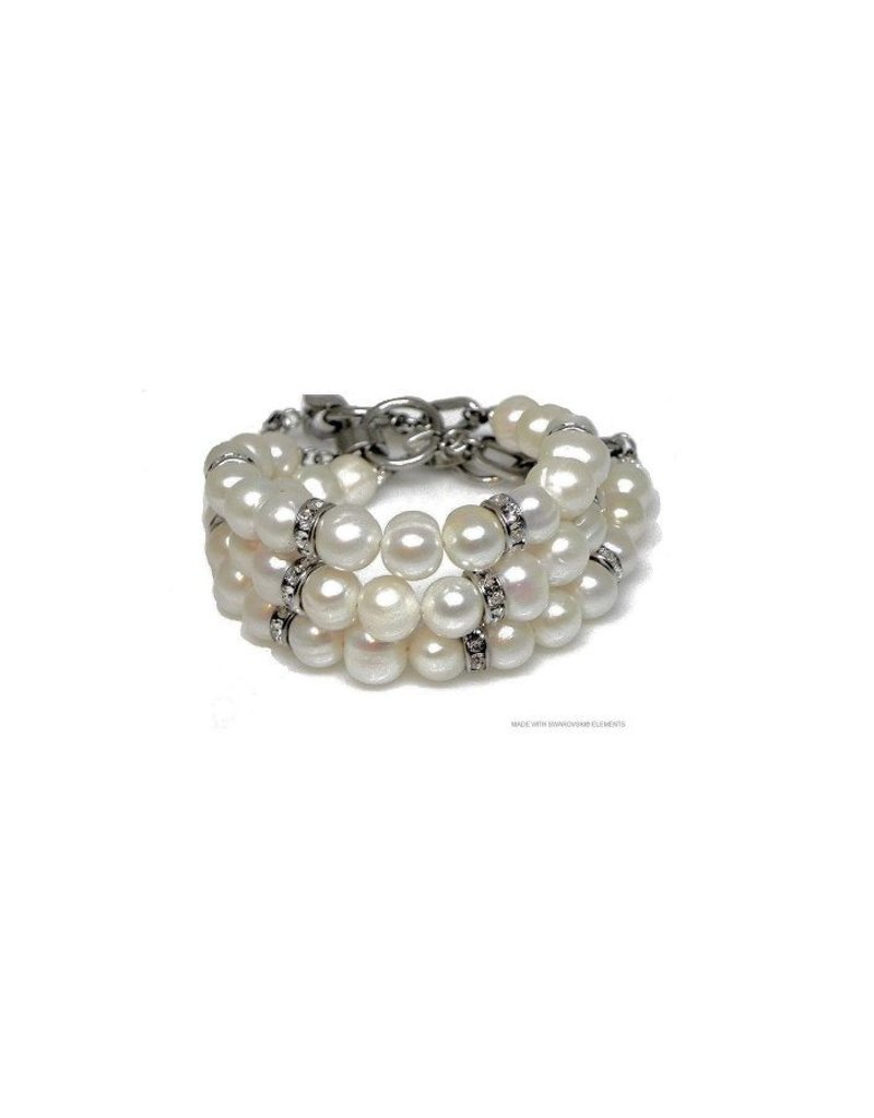 Bijou Gio Design™ Set Stainless Steel Pearl Bracelet and Pearl Necklace