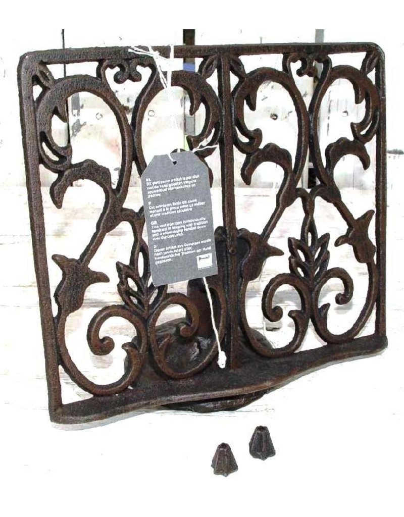 Cast iron cookbook stand with weights - 26.5 x 23 cm