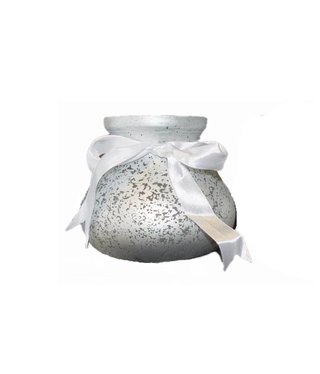 Windlight Silver with Bow - Height 13 cm