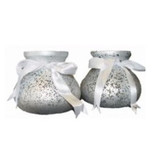 Windlight Silver with Bow - Height 13 cm
