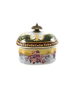 Classic Porcelain Box with Brass Knob