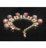 Bijou Gio Design™ Necklace and Bracelet in 1 in Grey Pink Flower