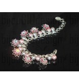 Bijou Gio Design™ Necklace and Bracelet in 1 in Grey Pink Flower