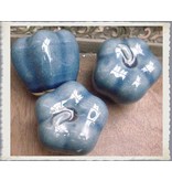 Beeldjes Pompoen Blauw - Set van 2 stuks