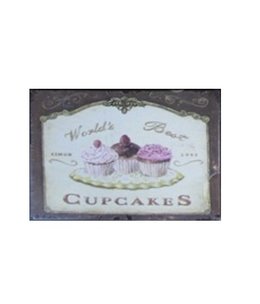 Nostalgische Metalen Wandbord Cupcakes