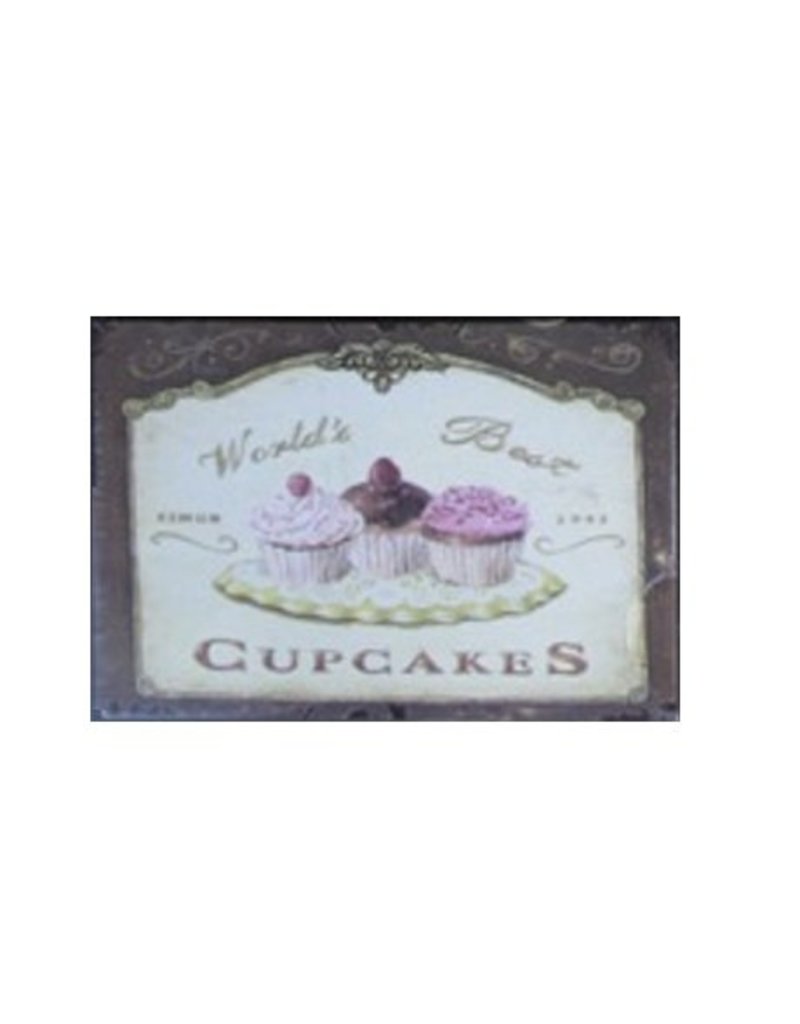 Nostalgische Metalen Wandbord Cupcakes