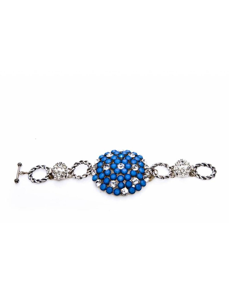 Bijou Gio Design™ Z0809 A4 Bracelet White Opal Starshine Crystal Blue
