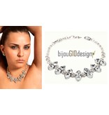 Bijou Gio Design™ Collier Dubbel Kristallen Hartjes