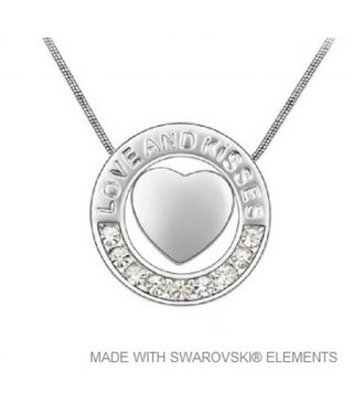 Circle Heart Pendant with Swarovski Elements and Necklace