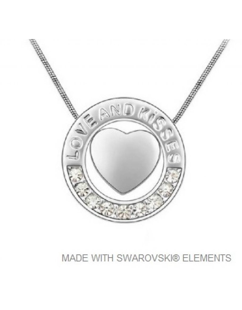 Cirkel Hart Hanger met Swarovski Elements en Ketting