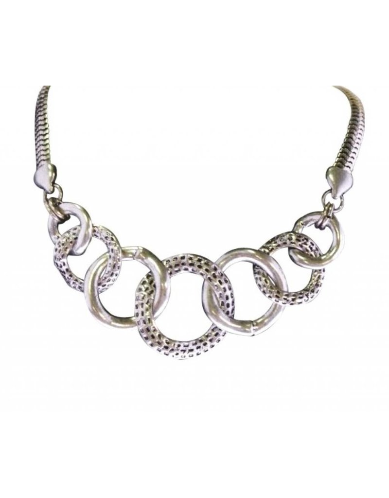 Silver Metal Necklace Circles