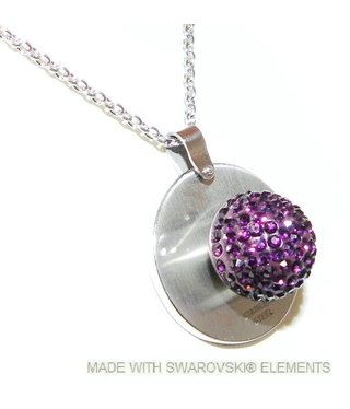 Roestvrij stalen ketting en hanger met verwisselbare Swarovski stenen