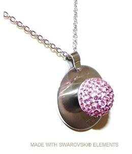 Stainless Steel necklace and pendant with removable Swarovski stone