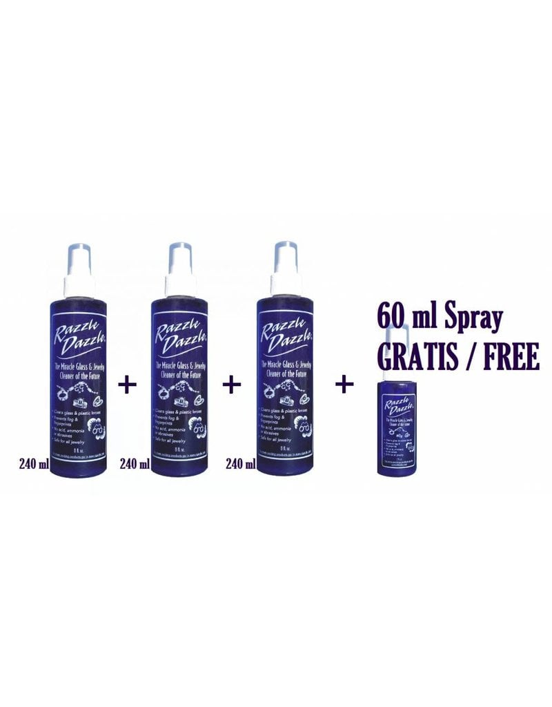 Razzle Dazzle Jewelry Cleaner and Protector - 3 x 240 ml+ 60 ml FREE