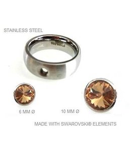 Ring Stainless Steel with removable Swarovski stones