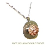 Stainless Steel necklace and pendant with removable Swarovski stone