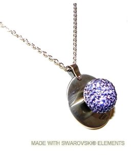 Stainless Steel necklace and pendant with removable Swarovski stone