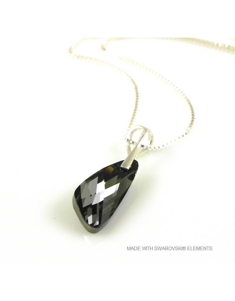 Bijou Gio Design™ Silver Necklace with Swarovski Elements Wing "Silver Night"