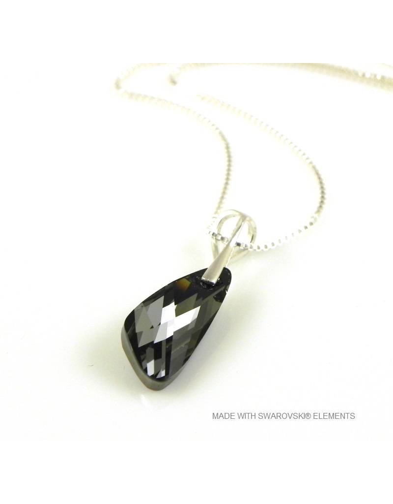 Bijou Gio Design™ Zilveren Ketting met Swarovski Elements Wing "Silver Night"